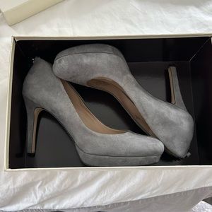 Joan & David grey suede heels